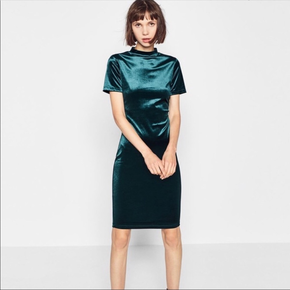 Green velvet dress